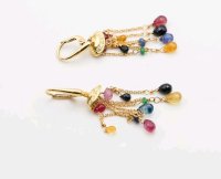 Ohrstecker 750 Gold mit Saphire und Diamant - Bild 3