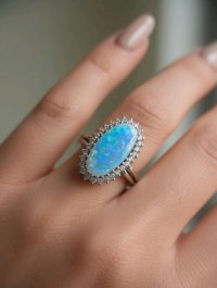 Ring 750 Gold Diamant 0,5 ct & Opal - Bild 3