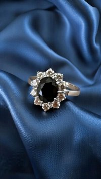 Ring 750 Gold Diamant 0,4 ct Saphir - Bild 1