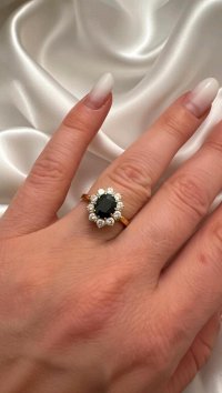 Ring 750 Gold Diamant 0,4 ct Saphir - Bild 4