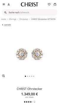 Creolen 585 Gelbgold CHRIST 0,3 ct Diamant Stecker - Bild 2