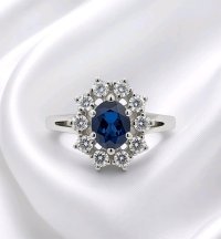 Ring 750 Gold Saphir 0,75 ct Diamant 0,4 ct - Bild 1