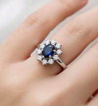 Ring 750 Gold Saphir 0,75 ct Diamant 0,4 ct - Bild 3