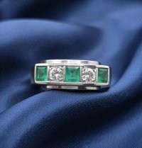 Ring 585 Gelbgold Smaragd 0,4 ct Diamant 0,2 ct - Bild 6