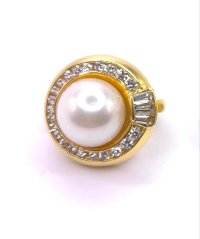 Creolen 750 Gold Wempe 1ct Diamant Perle - Bild 2