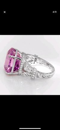 Verlobungsring 585 Gold Kunzit 16,3 ct Diamant - Bild 7