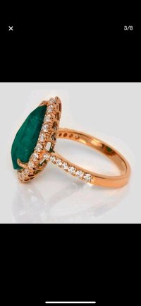 Verlobungsring 585 Gold Smaragd Diamant 4,49 ct - Bild 3