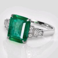 Verlobungsring 585 Gold mit 3,48 ct Smaragd & Diamant - Bild 1