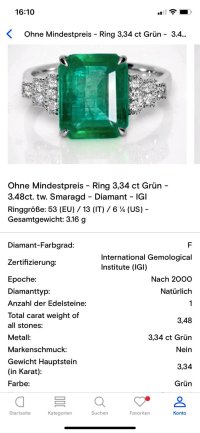Verlobungsring 585 Gold mit 3,48 ct Smaragd & Diamant - Bild 2