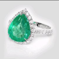 Ring 585 Gold Smaragd 4,27 ct Diamant - Bild 1