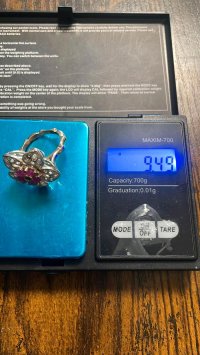 Antiker Goldring 585 mit Diamant & Rubin - Bild 4