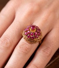 Antiker Ring 585 Gelbgold Rubin 3,5 ct Barock - Bild 1