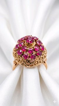 Antiker Ring 585 Gelbgold Rubin 3,5 ct Barock - Bild 2