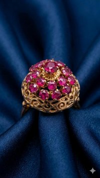 Antiker Ring 585 Gelbgold Rubin 3,5 ct Barock - Bild 3