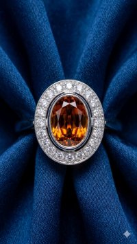 Antiker Ring 585 Gold mit Diamant & Citrin - Bild 3