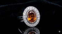 Antiker Ring 585 Gold mit Diamant & Citrin - Bild 4