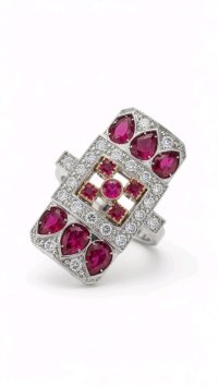 Antiker Barockring 585 Gold Diamant Rubin - Bild 2