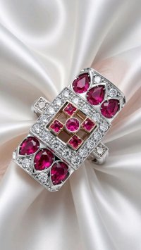 Antiker Barockring 585 Gold Diamant Rubin - Bild 3