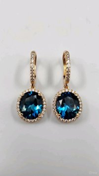 Creolen 750 Gold Diamant Topas 7,05 ct - Bild 1