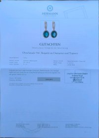Creolen 750 Gold Diamant Topas 7,05 ct - Bild 2