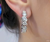 750 Gold Ohrringe 2,2 ct Labor-Diamanten - Bild 1