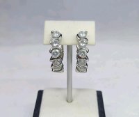 750 Gold Ohrringe 2,2 ct Labor-Diamanten - Bild 5