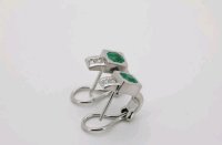 Ohrringe 750 Gold 1ct Diamant Smaragd Stecker - Bild 5