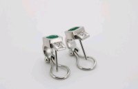 Ohrringe 750 Gold 1ct Diamant Smaragd Stecker - Bild 7