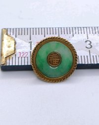 Ohrstecker 585/750 Gelbgold mit Jade antik - Bild 5