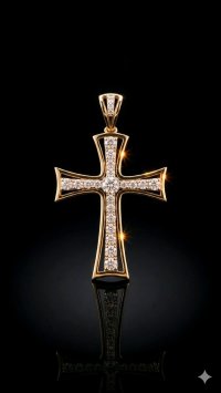 Kreuzanhänger 750 Gold Zirkonia 21g - Bild 3