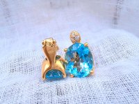 750 Gold Ohrringe Blautopas Diamanten - Bild 6