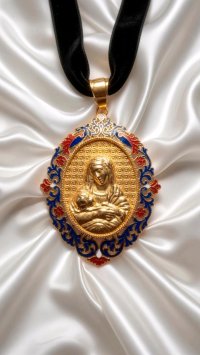 Anhänger Kreuz 21 Karat Gold 875 Jesus Maria 6×4,5cm - Bild 2