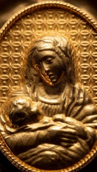 Anhänger Kreuz 21 Karat Gold 875 Jesus Maria 6×4,5cm - Bild 4