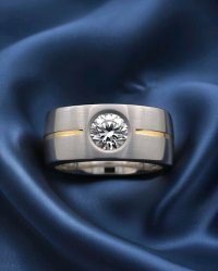 Ring 750 Gold & 950 Platin mit 1 ct Diamant E/VVS1 - Bild 5