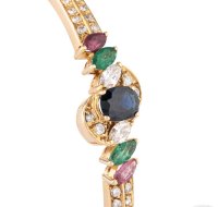 Armreif 750 Gelbgold Diamant Saphir Rubin Smaragd - Bild 3