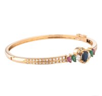 Armreif 750 Gelbgold Diamant Saphir Rubin Smaragd - Bild 7