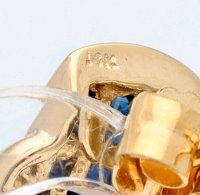 Ohrringe 585 Gold 1,5 ct Diamant Saphir Stecker - Bild 7