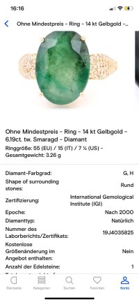 Verlobungsring 585 Gold mit Smaragd & Diamant - Bild 2