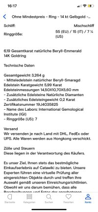Verlobungsring 585 Gold mit Smaragd & Diamant - Bild 6