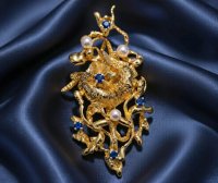 Anhänger 750 Gelbgold Saphir 0,3 ct und Perle - Bild 5