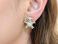 Ohrringe 750 Gold Diamant 2,1 ct Rubin 0,1 ct Stecker - Bild 1