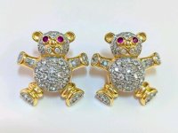 Ohrringe 750 Gold Diamant 2,1 ct Rubin 0,1 ct Stecker - Bild 2