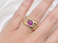 Ring 750 Gold Rubin 1 ct Diamant 0,05 ct - Bild 1