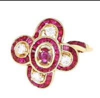 Ring 750/18K Gold 2,8 ct Diamant Rubin Ehering - Bild 3