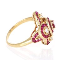 Ring 750/18K Gold 2,8 ct Diamant Rubin Ehering - Bild 4