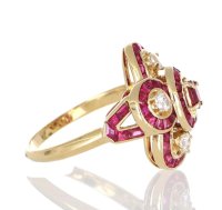 Ring 750/18K Gold 2,8 ct Diamant Rubin Ehering - Bild 5