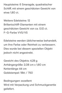 Kreuzanhänger 750 Gold 1,9 ct Diamant Smaragd Kette - Bild 2