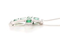 Kreuzanhänger 750 Gold 1,9 ct Diamant Smaragd Kette - Bild 6