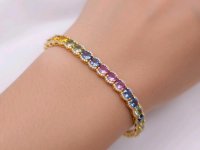 Armreif 750 Gold Saphir 12,99ct Diamant 0,61ct - Bild 1