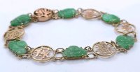 Armreif 585 Gold Buddha Jade 19 cm - Bild 2